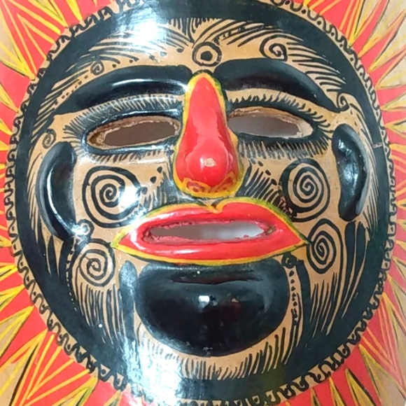 1970s Vintage Clay Folk Art Mask - Picture 2 of 5